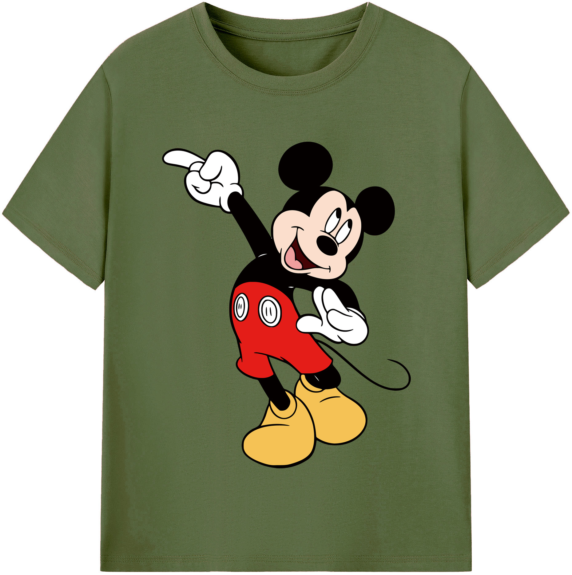 （画像用） ミッキーマウス Mickey Mouse 綿100％半袖Tシャツ（フロントプリント）